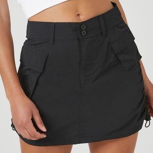 Drawstring Cargo Mini Skirt